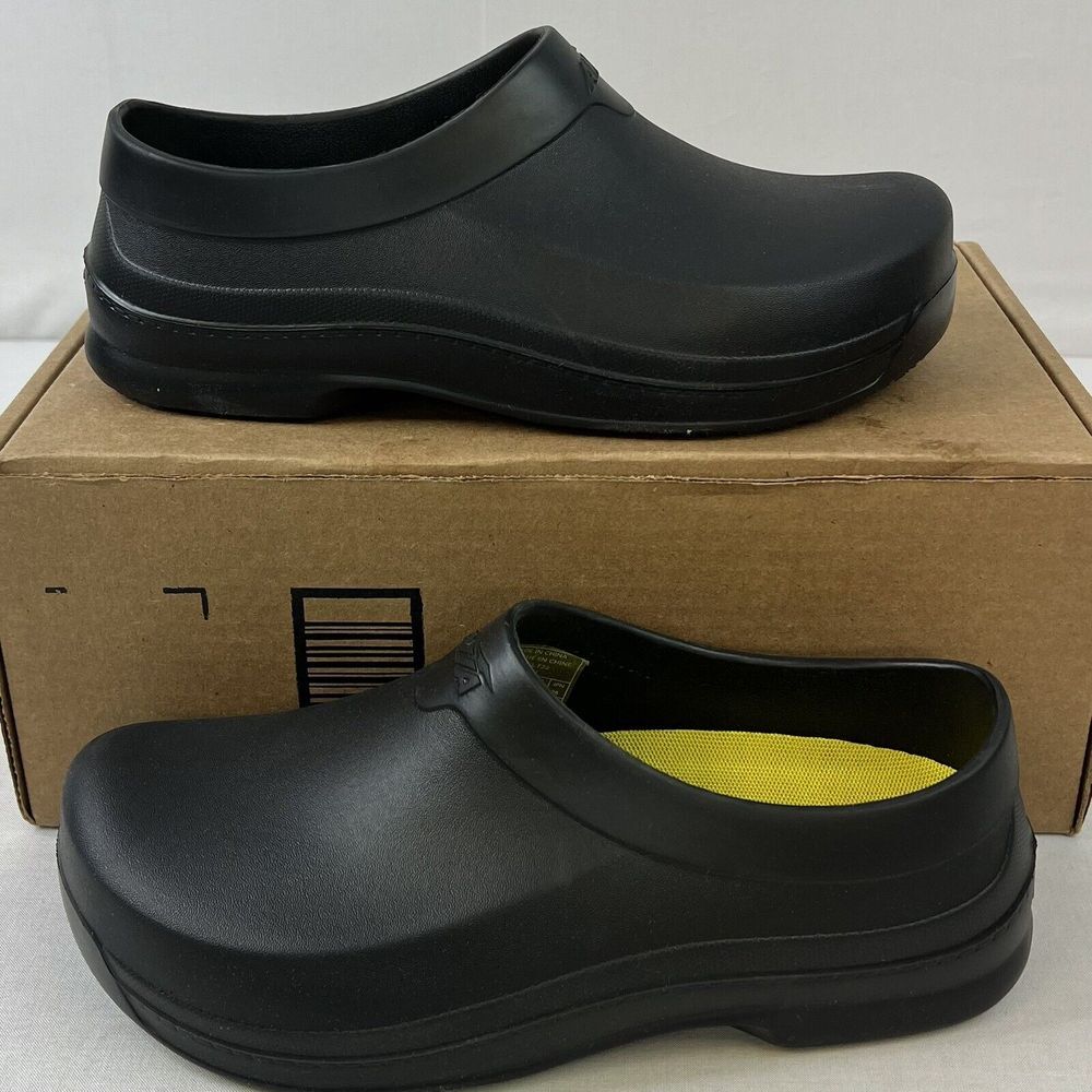 Avia Flame SR Slip Resistant Clogs Slip On Black Mens Size 8 BRAND NEW‎